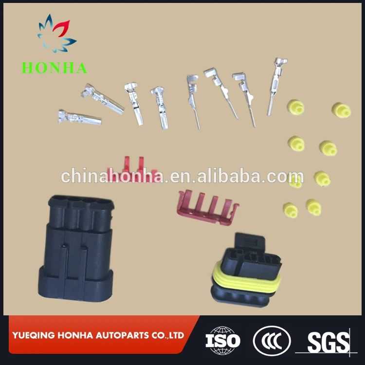 300 pcs/lots DJ7041-1.5-11/21 AMP/Tyco/TE 4 pin/Way Superseal Electrical Waterproof Connector 282106-1/282088-1