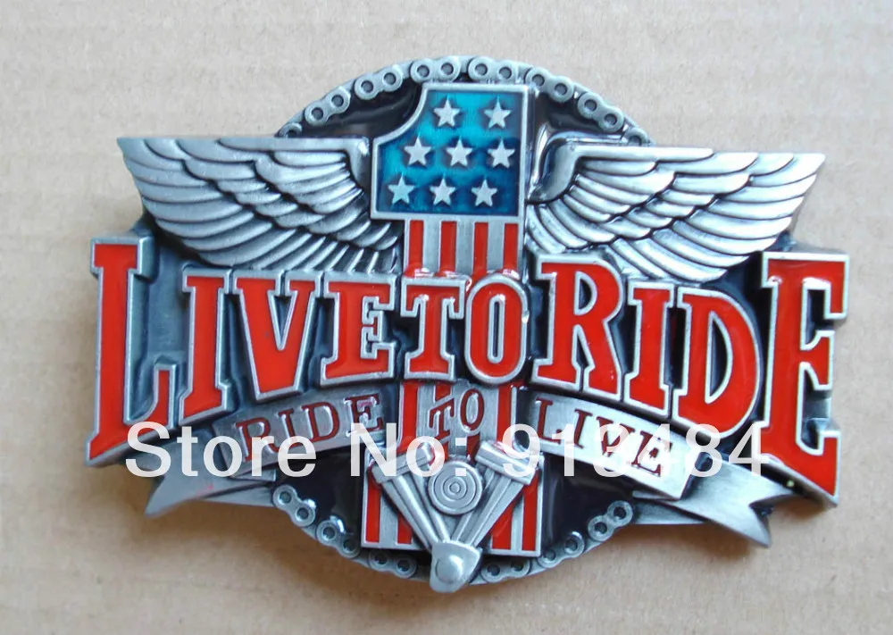 

Live to Ride Fling eagle motor cycles BELT BUCKLE JF-B033,Free shipping