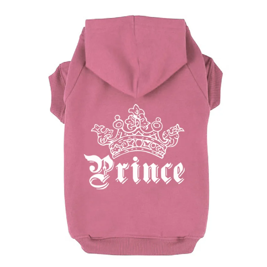 White Prince Printed Pet Puppy Dog Clothes Hoodies Jumpers Tracksuits for Chihuahua Teacup Care to Large Dogs