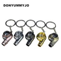 Real Whistle Sound Turbo Keychain Sleeve Bearing Spinning Auto Part Model Turbine Turbocharger Key Chain Ring Keyfob Keyring