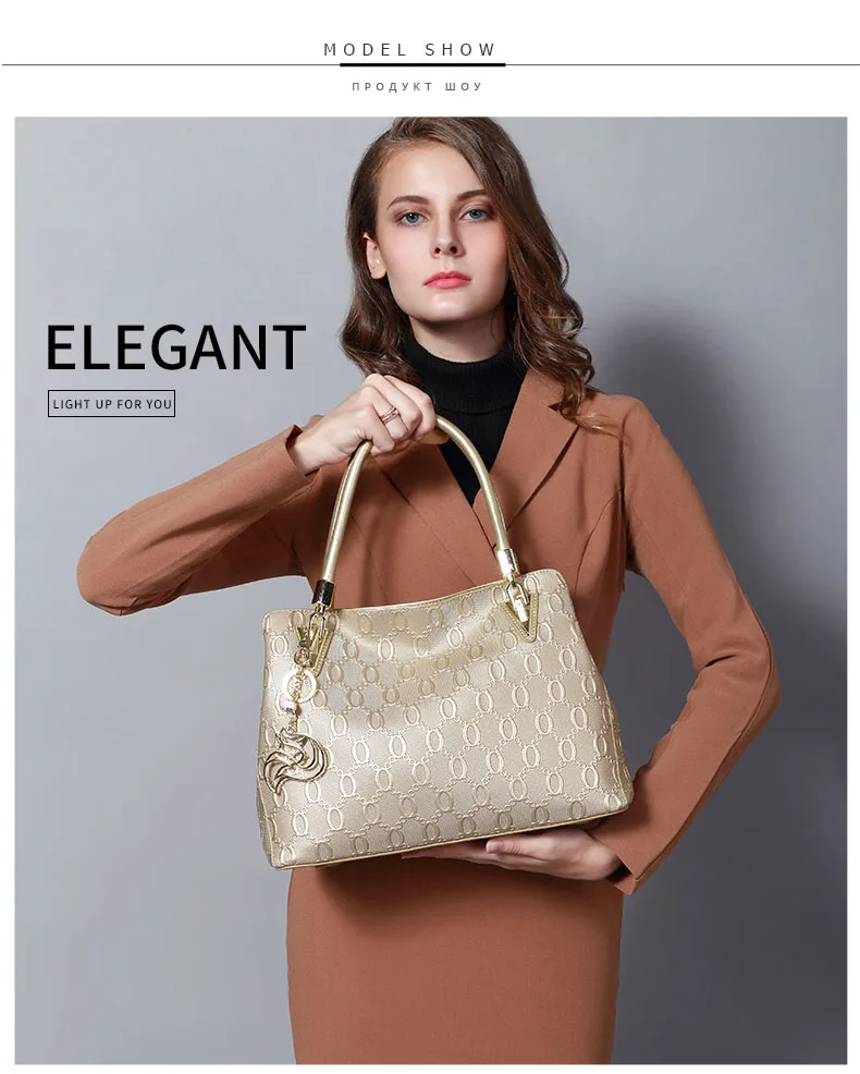 FOXER Elegante Mama-Tasche aus Rindsleder, Damen-Tragetasche mit großem Fassungsvermögen und Anhänger, vielseitige Pendler-Handtasche für Arbeit und Alltag – Detail 3