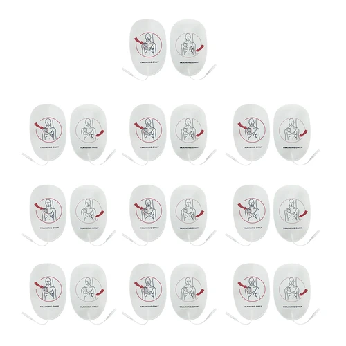 Parches para dispositivos de entrenamiento AED, almohadillas de repuesto para entrenamiento de primeros auxilios, entrenador Universal para entrenamiento de adultos, 20 piezas