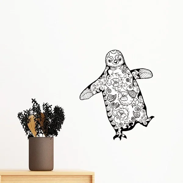 

Cute Clumsy Penguin Animal Portrait Sketch Removable Wall Sticker Art Decals Mural DIY Wallpaper for Room Decal