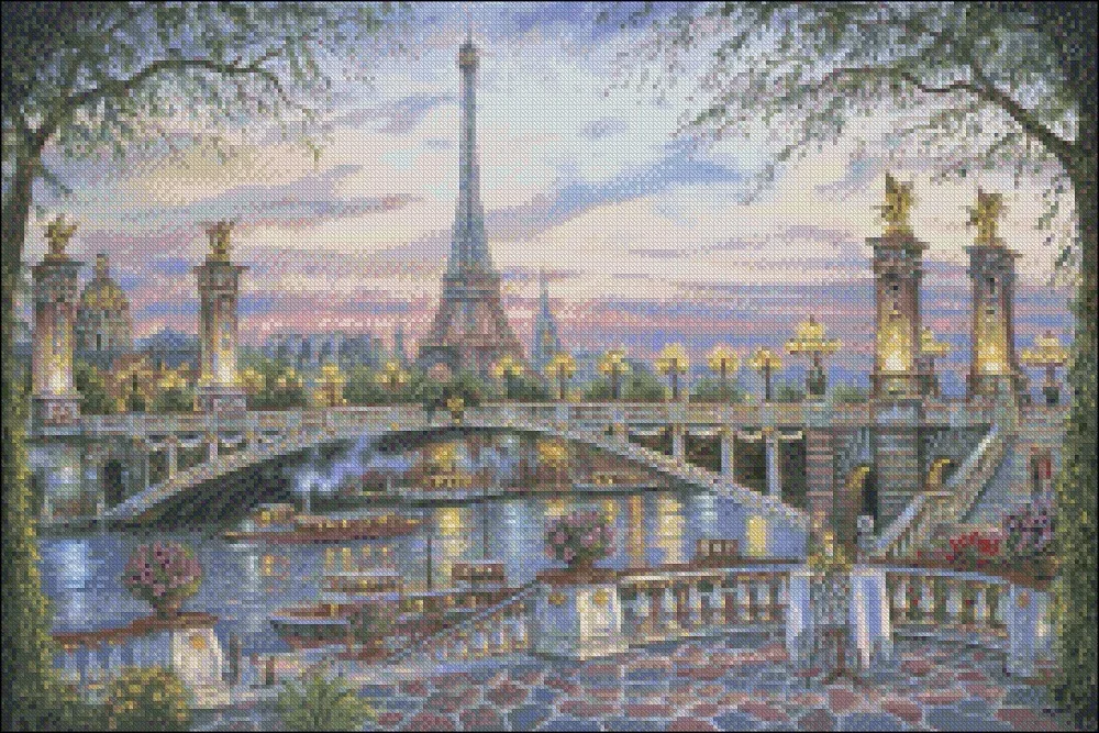 Embroidery Counted Cross Stitch Kits Needlework - Crafts 14 ct DMC DIY Arts Handmade Decor - Paris Memories