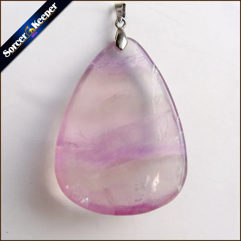 Commercio all'ingrosso Genuine Naturale Arcobaleno Fluorite di Cristallo Pietre Reiki Guarigione Delle Donne Collane Del Pendente Borda il Mestiere Monili Che Fanno QS542