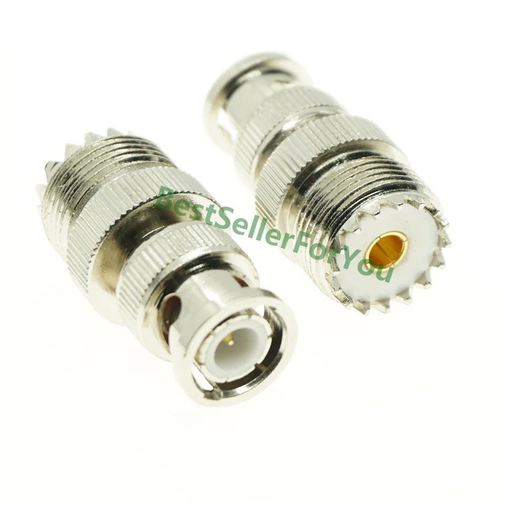 

New UHF Female SO-239 SO239 plug to BNC Male jack RF adapter connector PL259