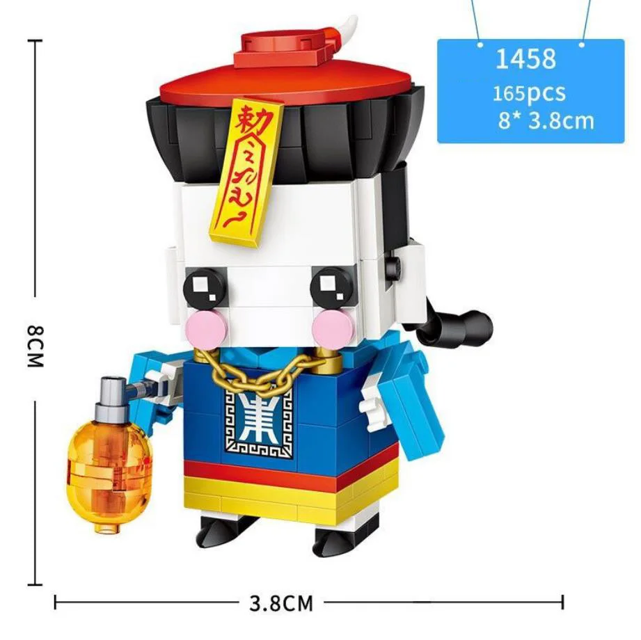 Classic china movie Maoshan Taoist priests walking dead China Zombie mini block big head building bricks toys For gifts