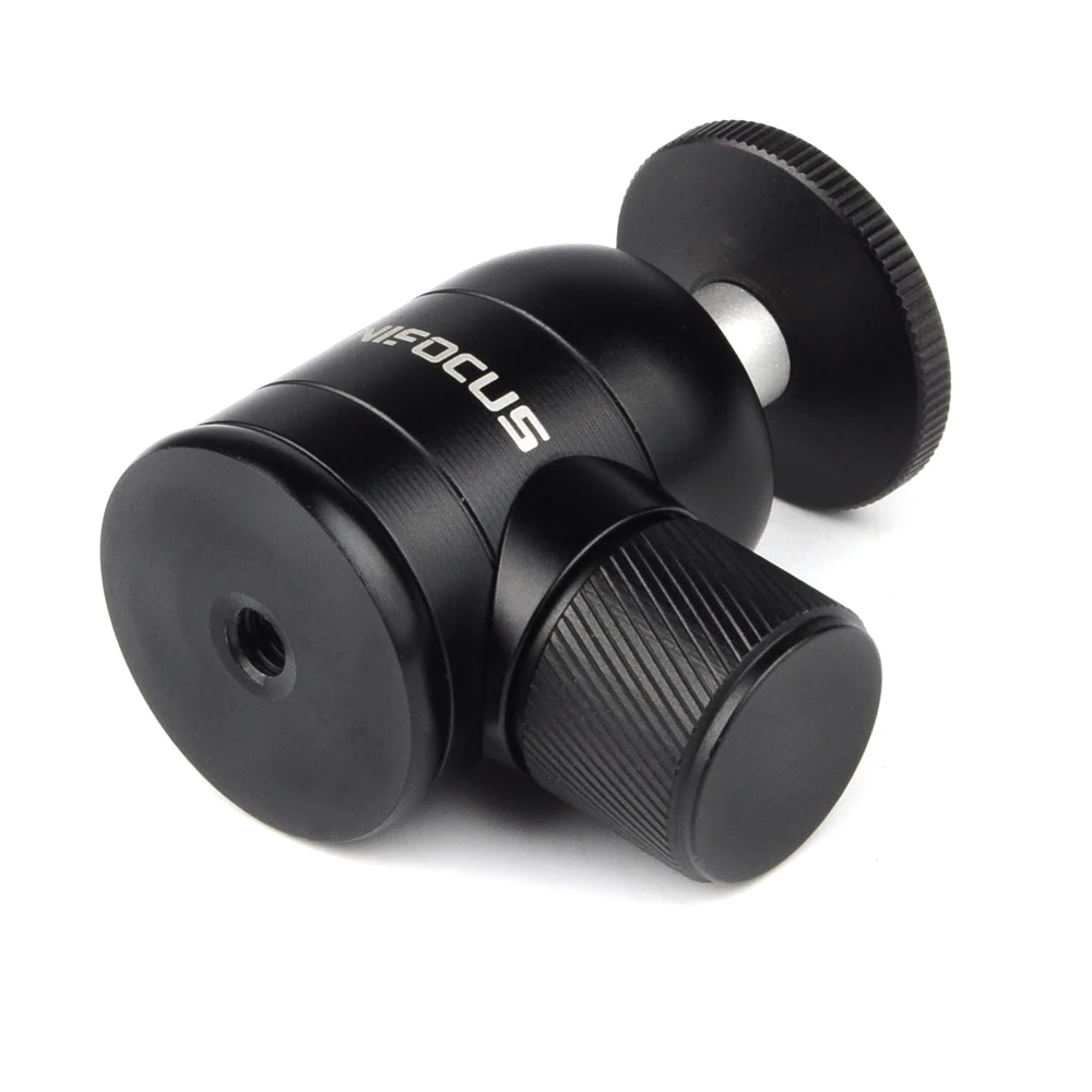 Mini statyw kulowy adapter głowicy Ballhead Mount Alloy z 1/4 otworami na lustrzanka cyfrowa kamera komórka monopod do telefonu Mic Boom Pole
