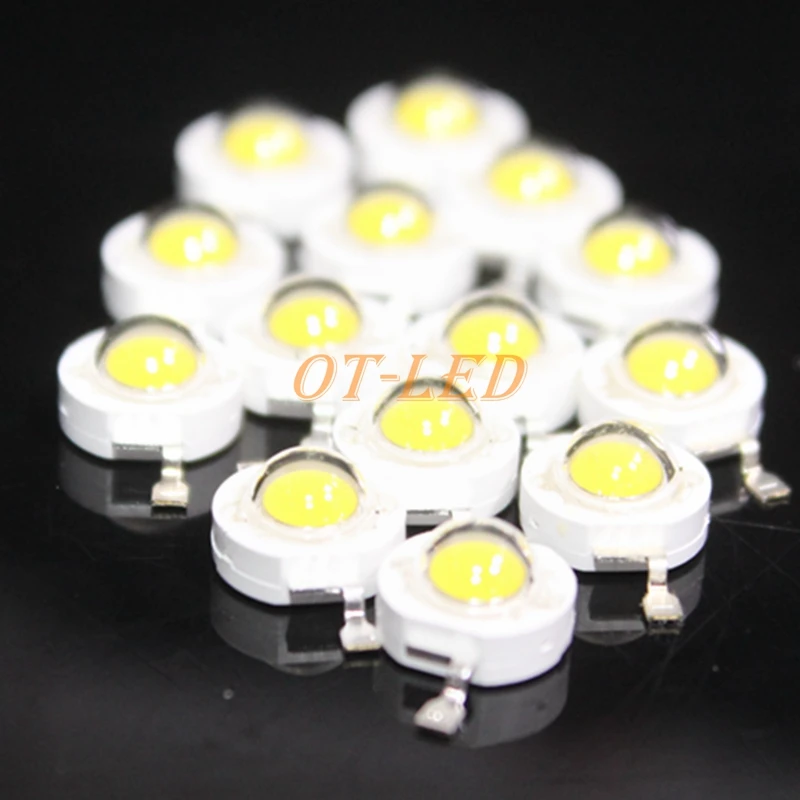 Lot 10 20 50 100pcs1W 3W Cool/Pure White Warm White Cold White 200~260LM LED Emitter Light Lamp 3000k 4500k 10000k 20000k 30000k