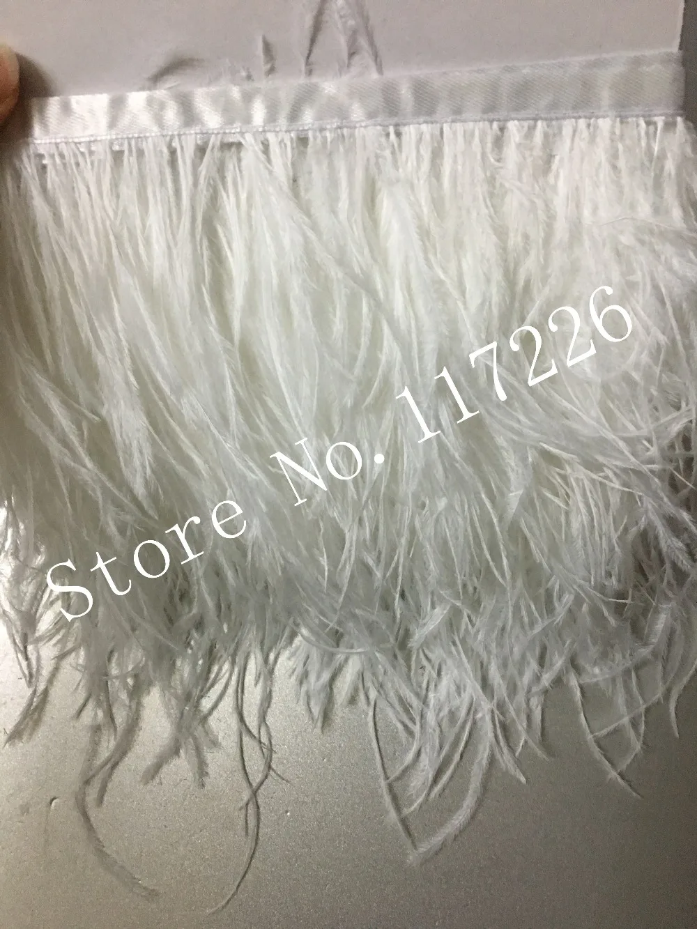 Wholesale perfect 10 yards high quality natural white Pheasant feather Villus ribbon  Decorative diy