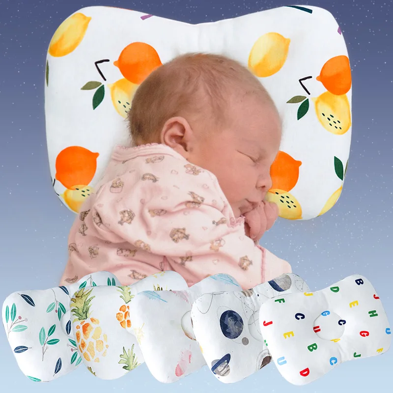 Muslinlife Head Protection Neck Baby Pillow Soft Cotton Kids Pillow Animal Printed Square Pillow Room Decoration Dropship