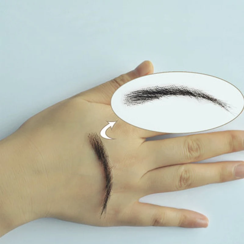 Cejas postizas de pelo 4d, pelo de larga duración, transparente, impermeable, hecho a mano, 100% Real, peluca de encaje