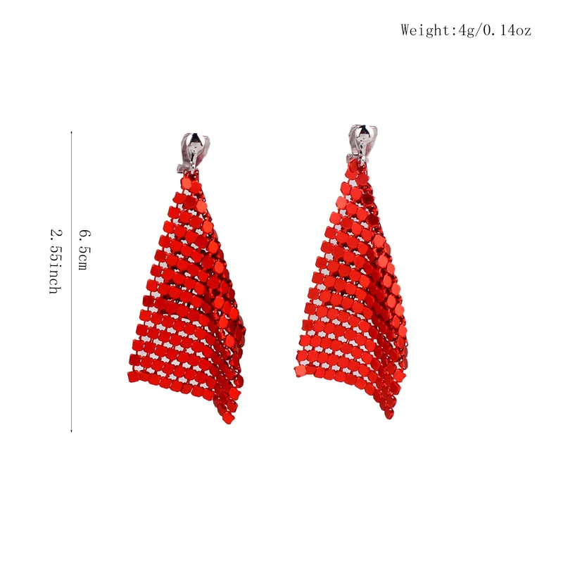 New Arrival Small Round Piece painting Square Shape Clip on Earrings Without Piercing for Women Fashion No Hole Earrings Bijoux