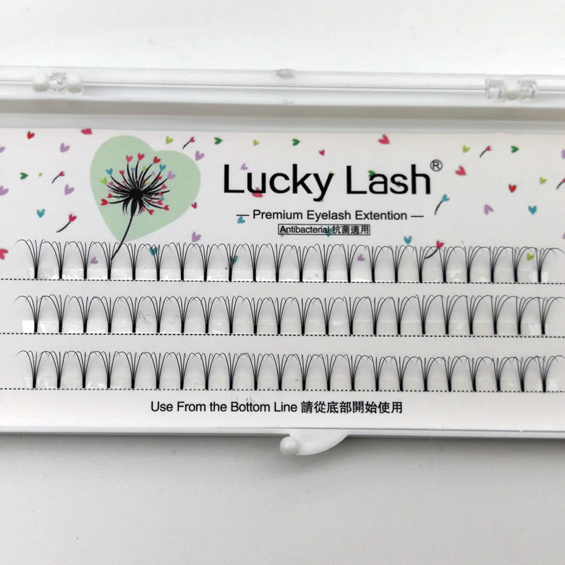 Lucky Lash Short Stem Russian Volume Eyelash Extensions 3D 4D 5D 0.10 D Curl Eyelash Bouquets Volume False Eyelashes Makeup