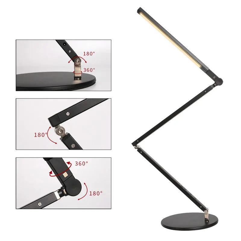 Energy Saving Modern LED Desk Lamp with Clamp Dimmer Swing Long Arm Business Office Study Desktop Light for Table Luminaire