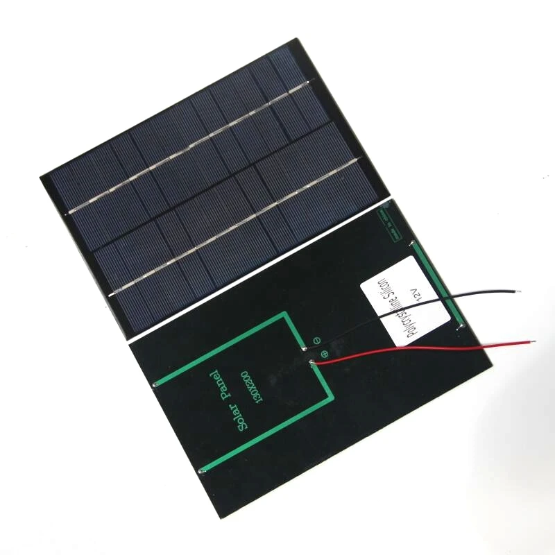 

BUHESHUI 4.2W 12V Solar Cell Module Polycrystalline Solar Panel+Wire/Cable DIY Solar System 200*130*3MM Epoxy Wholesale 10pcs