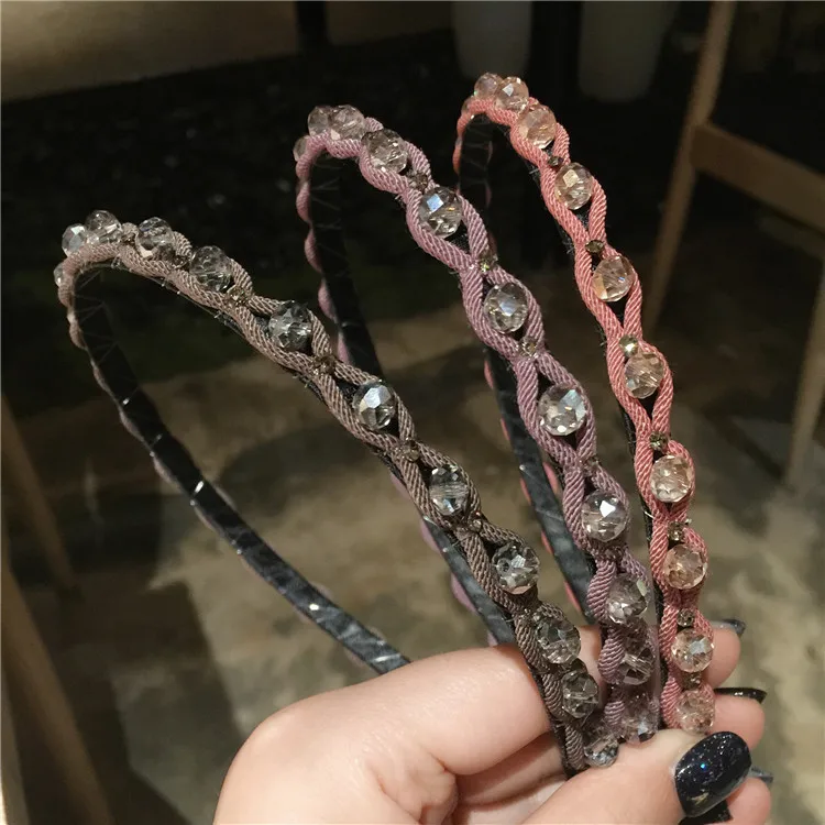 Fashion Mewah Berlian Imitasi Rambut Rontok Rambut Aksesoris Wanita Gadis Rambut Kristal Rambut Band Rambut Ekor Kuda Tali Rambut Band Hiasan Kepala