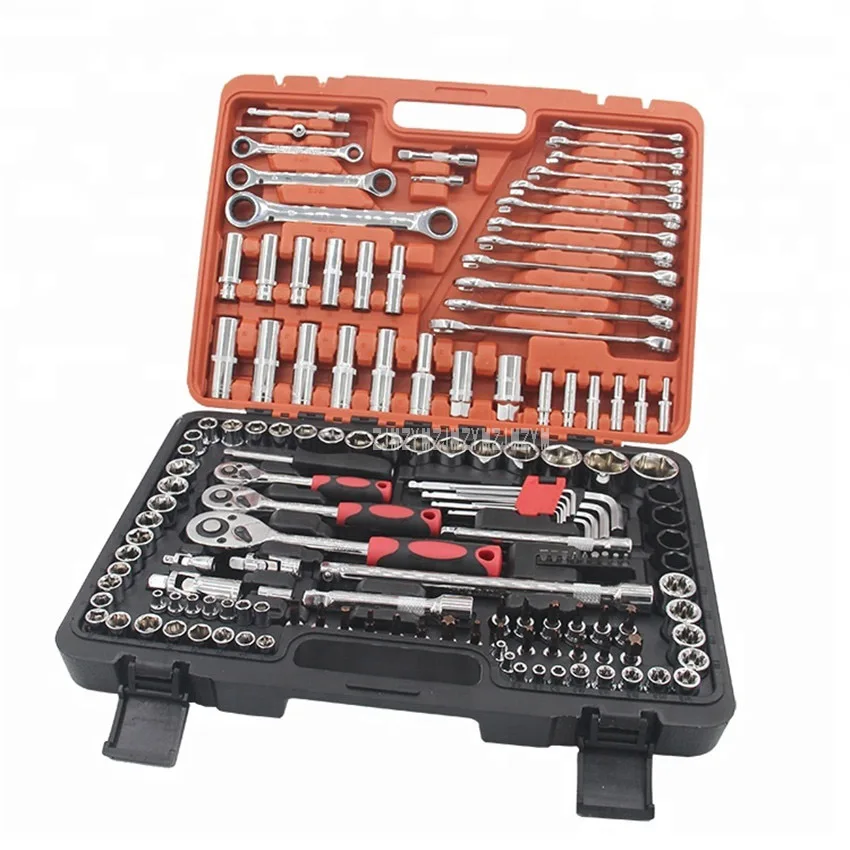 1Set/150pcs Professional Mechanics Repair Tool Set Hand Tools for Car Tire Spanner Wrench Socket Bicycle Repair Tool Kits ZG150