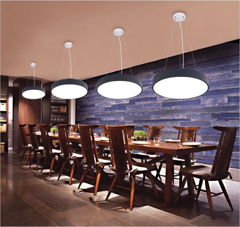 

2018 New Minimalist Modern Office Led Round Iron Art Lamp Body Hanging Light Engineering Office Lamps Ceiling Lights