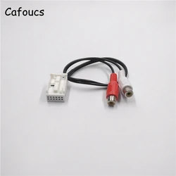 Cafoucs Auto Audio AUX RCA Cable Adapter Line For Peugeot 307 308 407 408 507 For Citroen triumph Sega C2 C5 RD4 CD 12 Pins