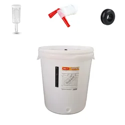 30L WIDE LID FERMENTER KIT WITH TAP, AIRLOCK, GROMMET AND STICK ON THERMOMETER-fast fermentation barrel fermenter container