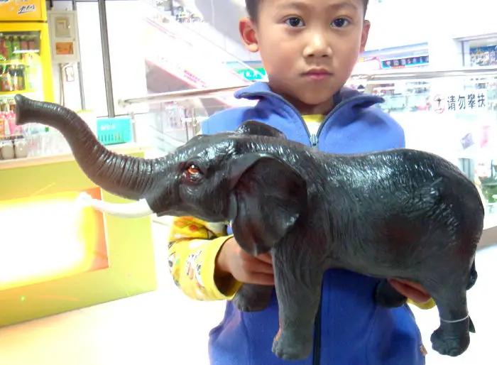 Simulasi Lembut Hewan Liar Cetakan Mainan Anak-anak Pendidikan Harimau Singa Badak Gajah Figur Action Figure