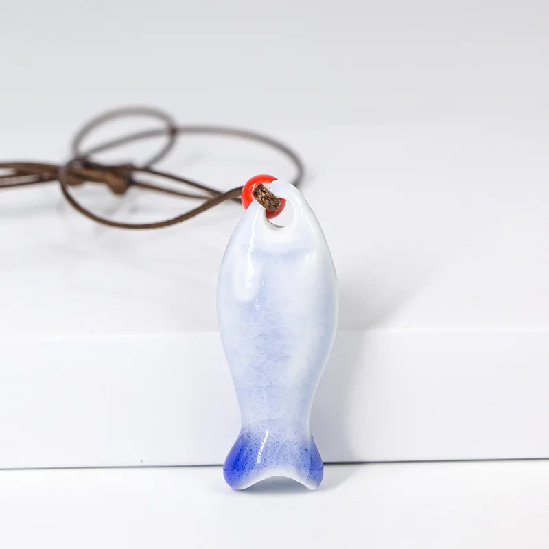 Ceramic whistle  necklaces & Pendants DIY handmade necklace for children toy gift  #5363