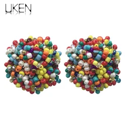 UKEN 17 Colors Fashion Women Unique Design Charm Jewelry Bohemia Earrings Gorgeous Resin Handmade Beads Accessories Earring
