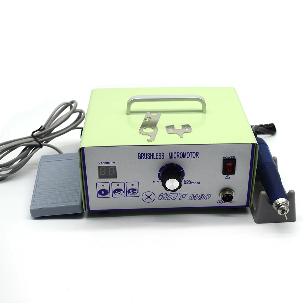 

High Speed 70000 RPM Brushless Motor Dental Micromotor Polishing Machine with Handpiece Jewellery Engraving Micromotor