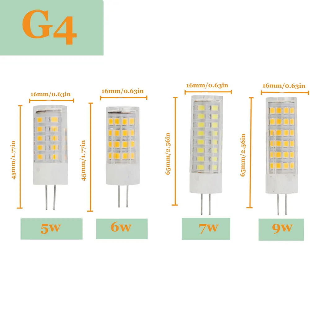 E14 G4 G9 żarówka LED ceramiczna 2835SMD 5W 6W 7W 9W lampa Led w kształcie kukurydzy wymienić Halogen 30w 40w 50w 60W żyrandol światła 220V