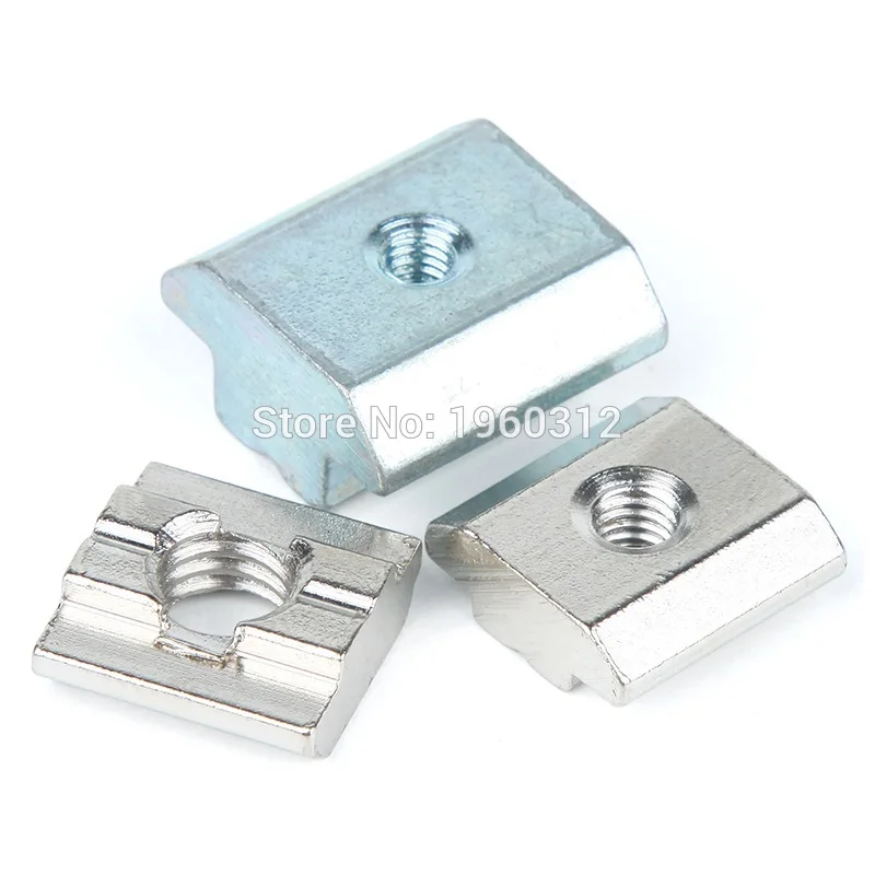 5 uds 10 Uds 50 Uds tuerca deslizante en T acero al carbono niquelado o tuerca ciega M3/M4/M5/M6/M8 para perfil de aluminio 2020/3030/4040
