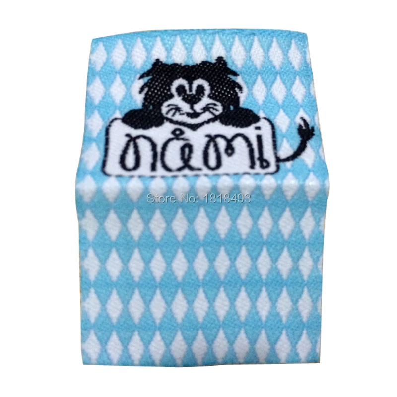 

free shipping customize main labels with center fold/clothing woven labels/garment embroidered labels/collar tags