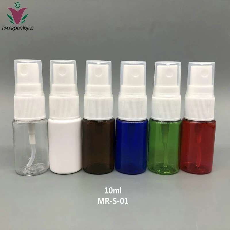 50+2sets/lot 10ml PET Plastic Spray Bottle, empty perfume spray bottles, fine mist spray bottles with 18/410 Mist Sprayer Pump