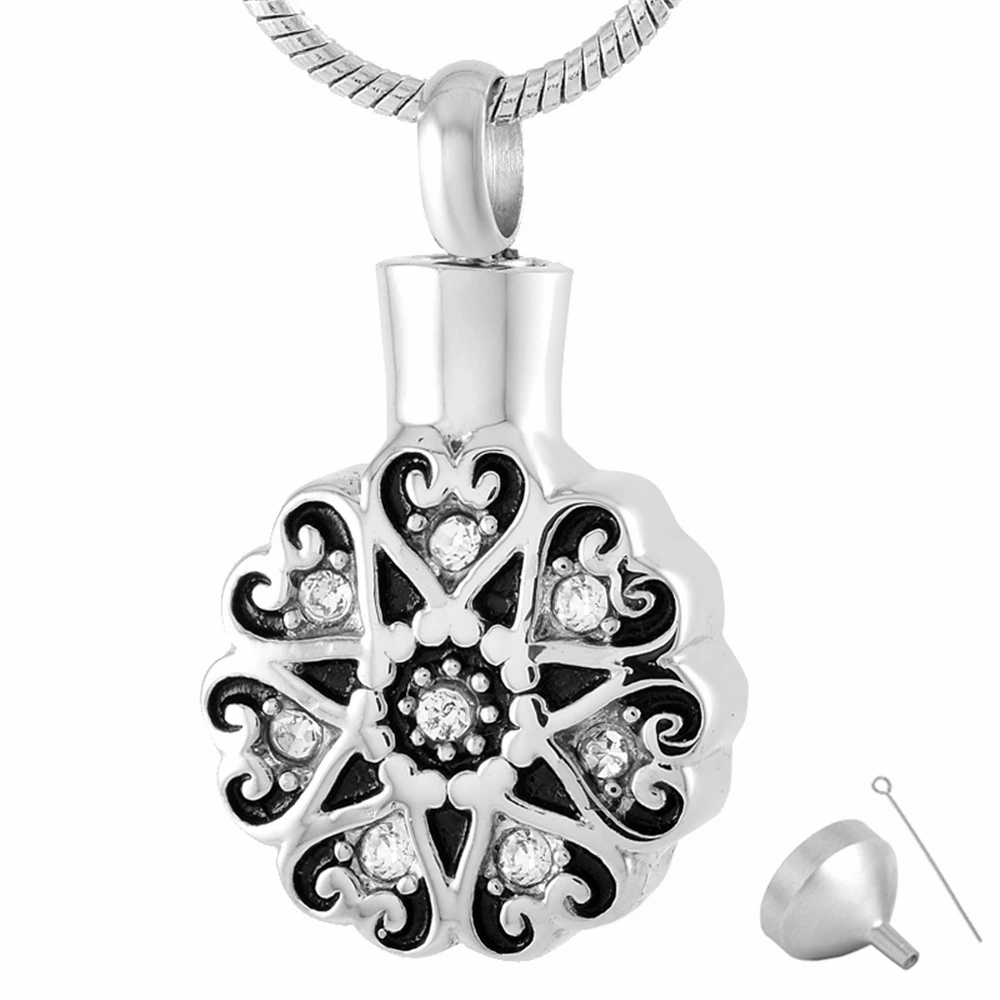 

9219 Christmas Gift Beautiful Snowflake Shape Stainless Steel Cremation Jewelry Ashes Necklace