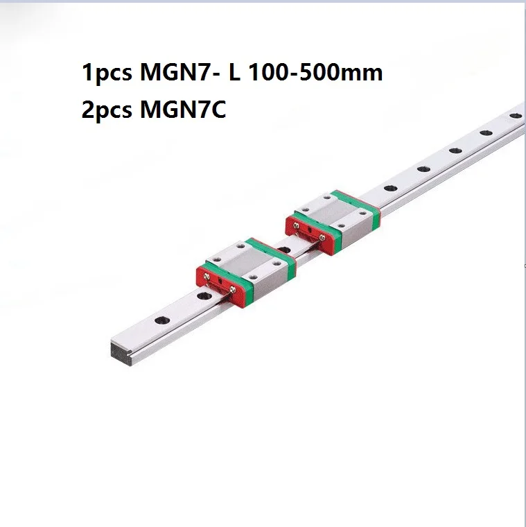 

1pcs Original HIWIN linear guide rail MGN7 -L 100mm/200mm/300mm/400mm/500mm + 2pcs MGN7C Mini blocks for 7mm Miniature CNC kit