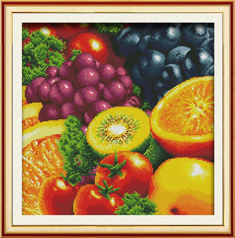 Fruits (2) cross stitch kit fruit still pattern count print DMC color 18ct 14ct 11ct embroidery DIY handmade needlework craft