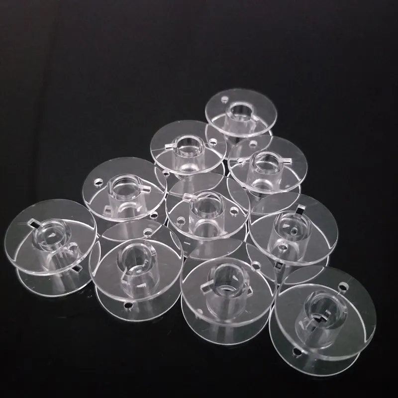 Bobines transparentes pour couture à domicile, accessoires en plastique vides, 10 pièces, AA7247-2
