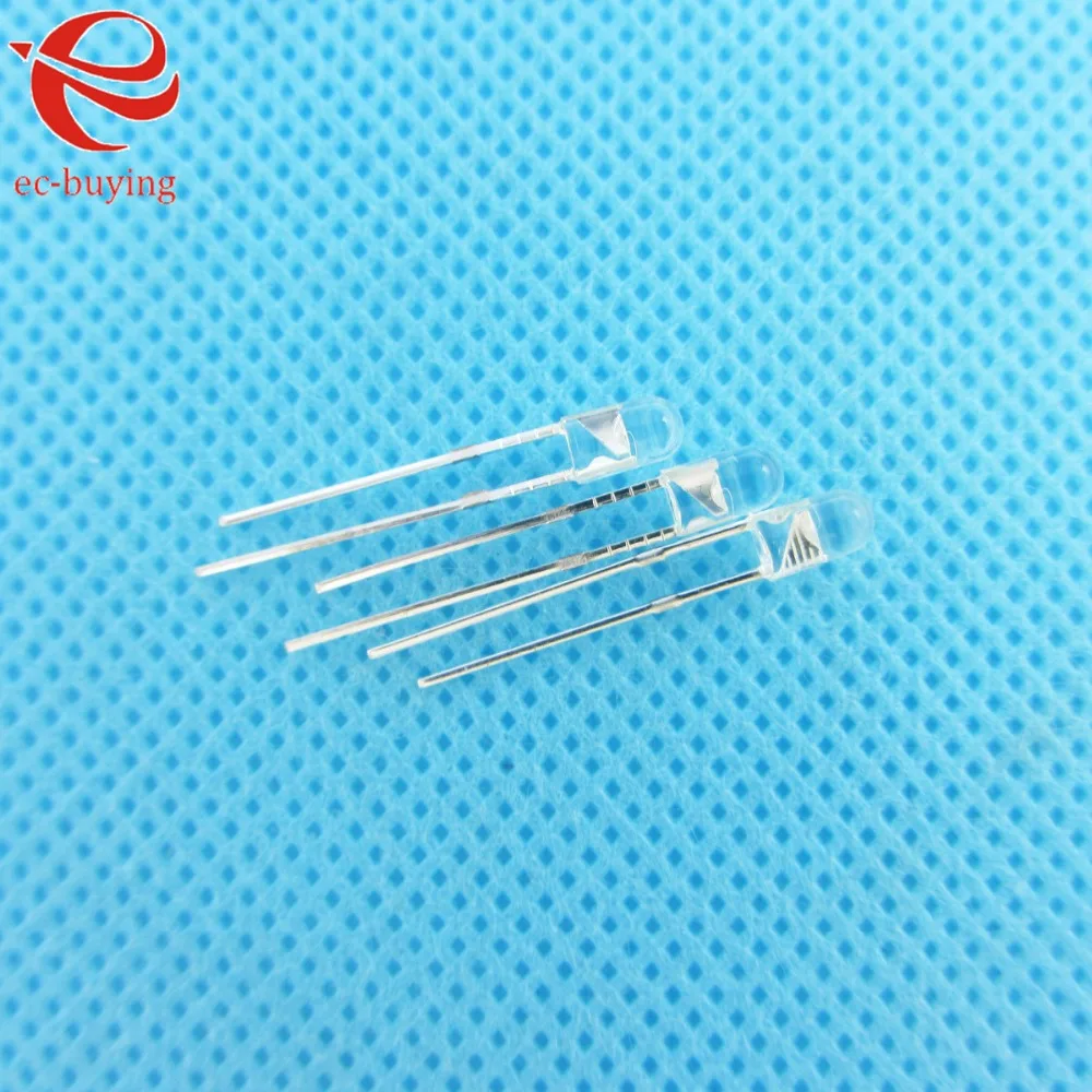 10pcs/lot F3 3mm F5 5mm LED Round Light Emitting Diode White Red Green Blue Yellow Purple Transparent Ultra Bright Lamp Bead DIY