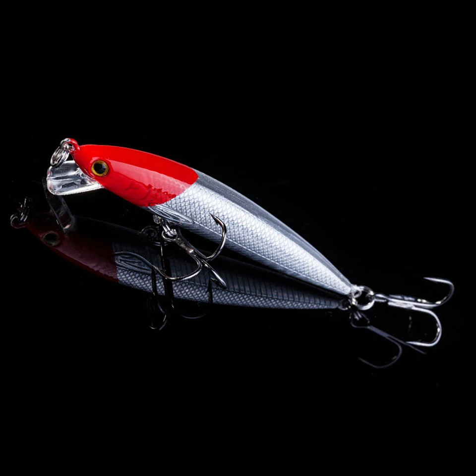 WALK FISH 1PCS 7cm 5g Laser Wobblers Fishing Tackle 3D Eyes Floating Minnow Fishing Lure Crankbait 8# hook