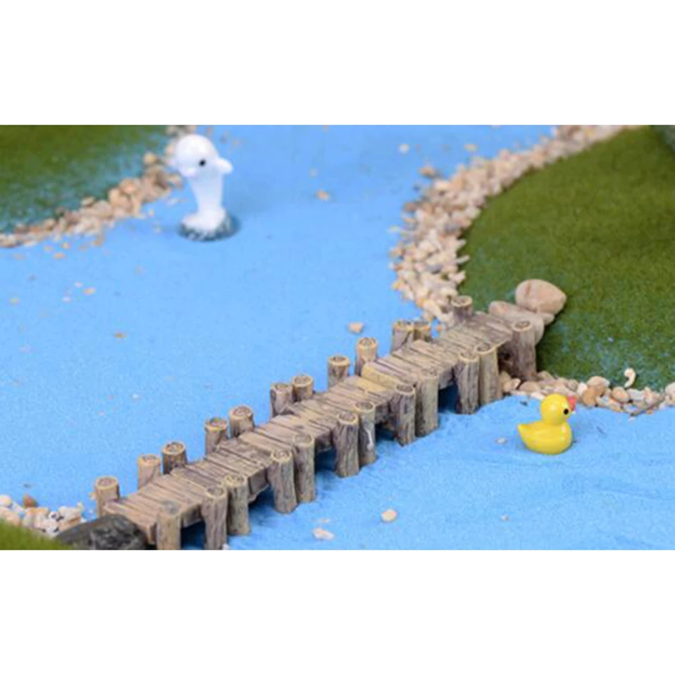 1 Pcs Corridor Harbour Yellow Gray Bridge Fairy Home Garden Miniature Figurines  Mini Craft Micro Party DIY Decoration