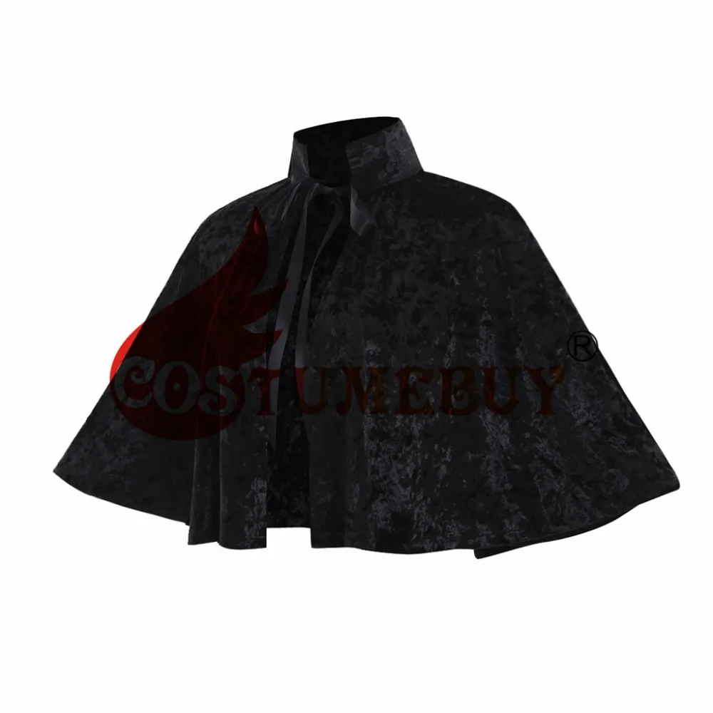 CostumeBuy Women Retro Medieval BlackVelvet Short Length Cloak Cape Victorian Girls Wiccca Robe Cloak L920