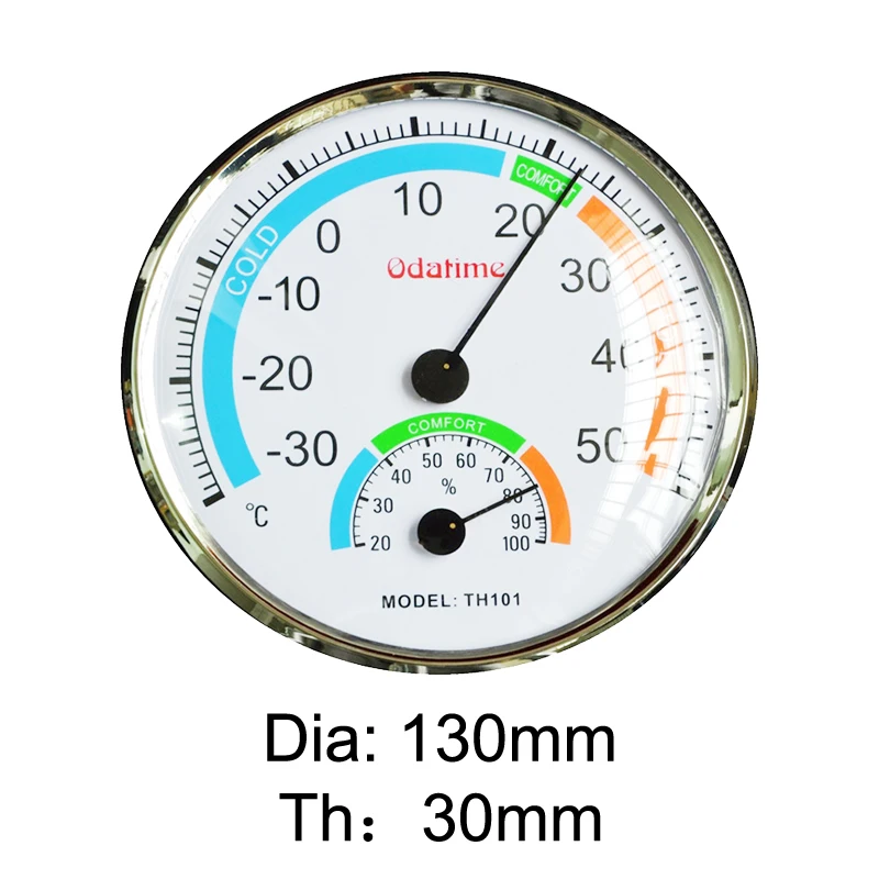 Okrągły termometr Odatime Higrometr, bez narzędzi do pomiaru temperatury akumulatora, domowy miernik temperatury i wilgotności na ścianie