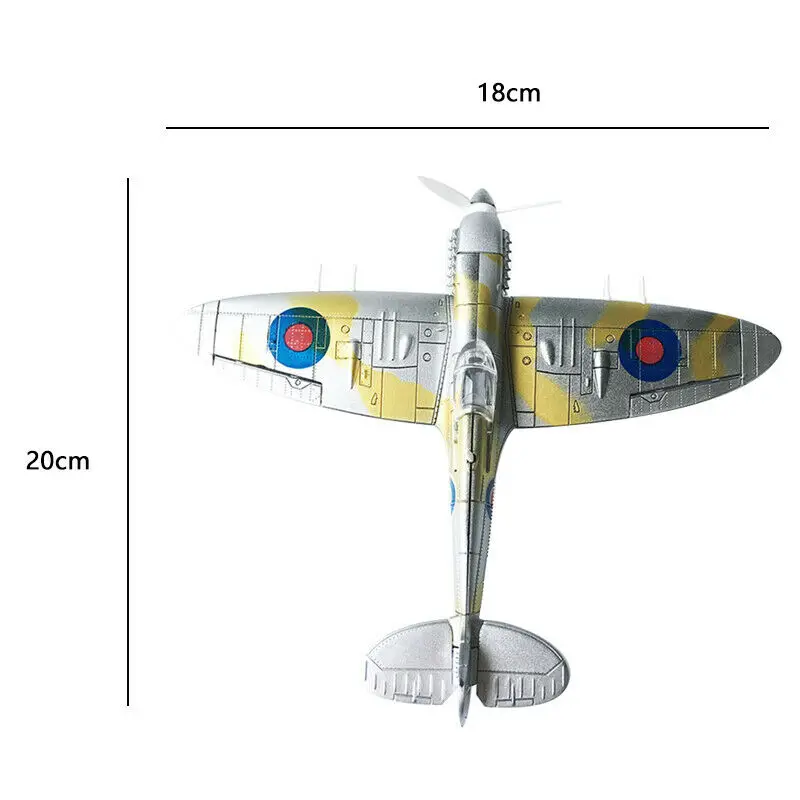 1/48 World War Britain Spitfire Fighter Assembly Model Toy Puzzles Plane Beautiful Painted Random Color