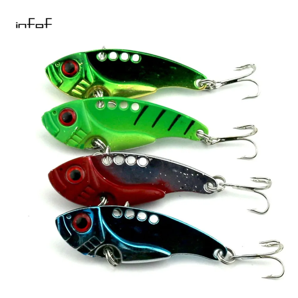 

100Pcs 11g/0.388oz 5.5cm/2.16 fishing lures set spoon china Metal VIB sequins Fish hard bait bass vibration lure crankbait