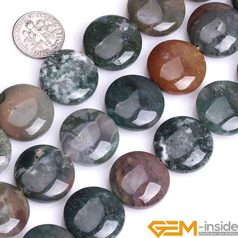 20mm Coin Beads Natural Stone Bead For Jewelry Making Indian Agates Moss Agates Sodalite Ocean Jaspers Jades Picture Jaspers 15\