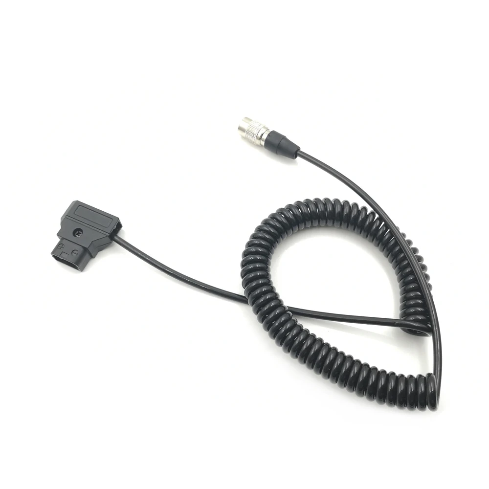 Sound Devices 688 664 633 552 Zoom F8 F4 Recorder Spiral Power Cable, Anton Bauer D-tap to Hirose 4 pin Male Plug Spring Cable