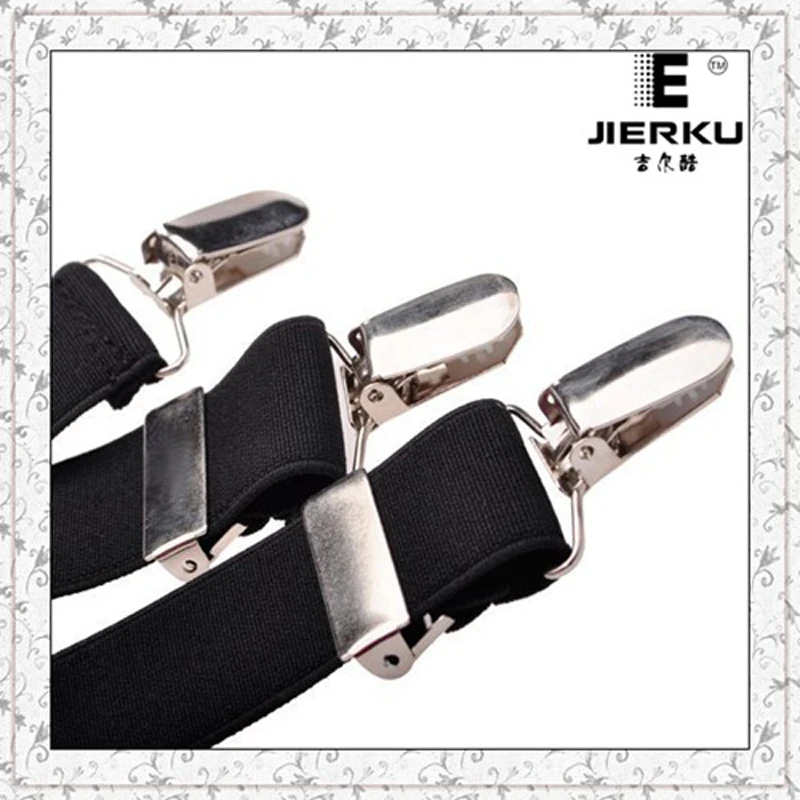 JIERKU Suspendersผู้หญิงจัดฟันหนัง3คลิปSuspensorioแฟชั่นกางเกงสาย2.5*100เซนติเมตรJK3C03