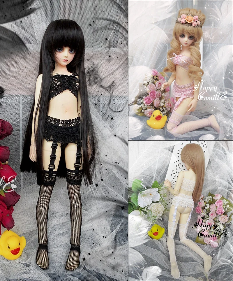 1/4 1/3 schaal BJD kleding BH's + slips + kousen pak voor BJD/SD pop accessoires, niet inbegrepen pop, schoenen, pruik en andere 1219