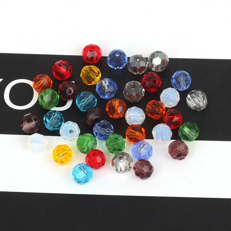 New Mix Color Dia 6mm Austrian Crystal Faceted Beads for DIY Crafts Accessories Round Spacer Glass Beads Rondelles Beads Strings