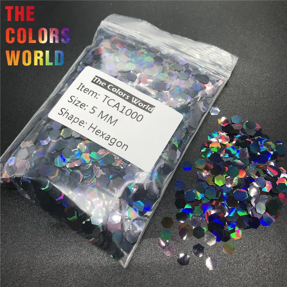 

TCA1000 Holographic Laser Black Color Hexagon Shape Nail Glitter Nail Decorations Nail Gel Makeup Facepaint ManualDIY Accessorie